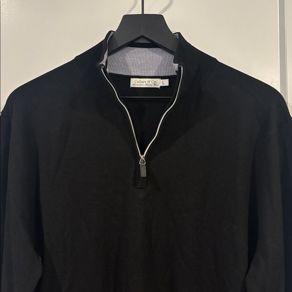 Collars & Co Mens Australian Merino Wool Quarter Zip Sweater Large - Picture 5 of 9